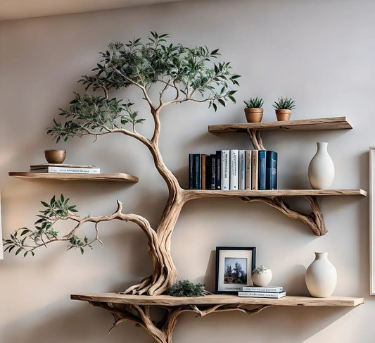 Wall Bookshelf "Tree of Serenity” – Handmade Tree Branch Shelf